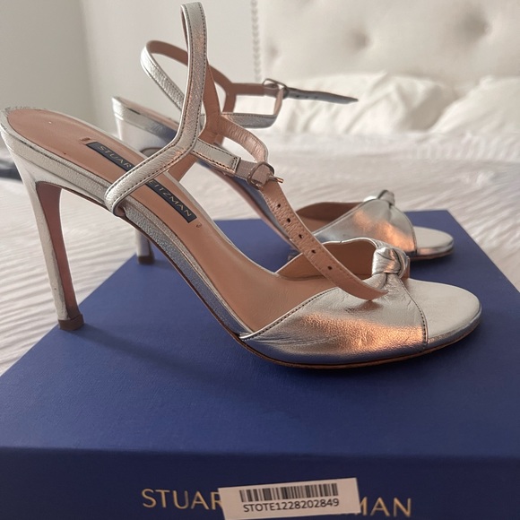 Gloria Metallic Leather Stiletto Sandals - Picture 9 of 10